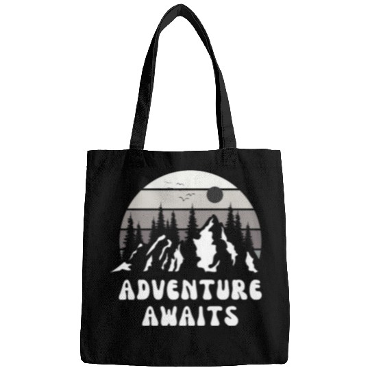 Adventure Awaits Mountain Nature Hiking Travel Road Trip Bags