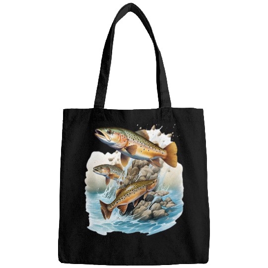 fishing trout rainbow brook fisherman freshwater angler fish 8 Bags