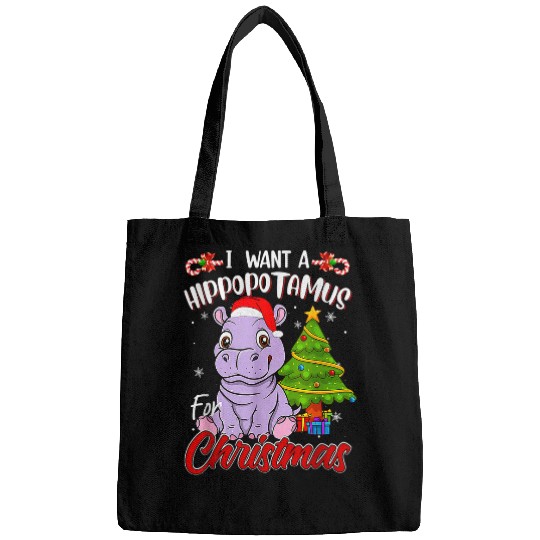 Hippo Pet I Want A Hippopotamus For Christmas Hippo Lover xmass Pajama Bags