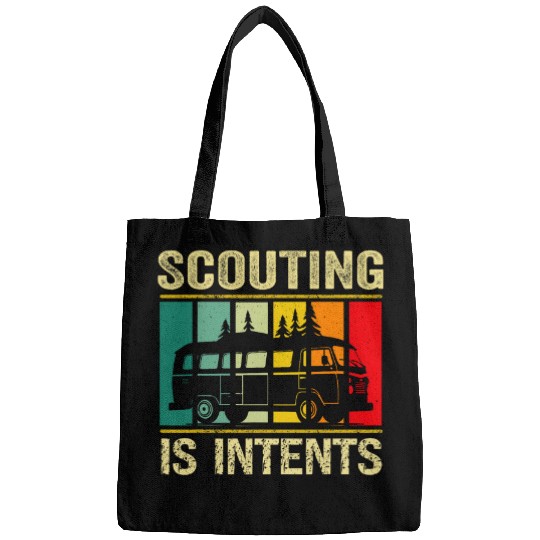 Scout Job is Intents Funny Scout Camping Happy Camper Retro 8 Bags