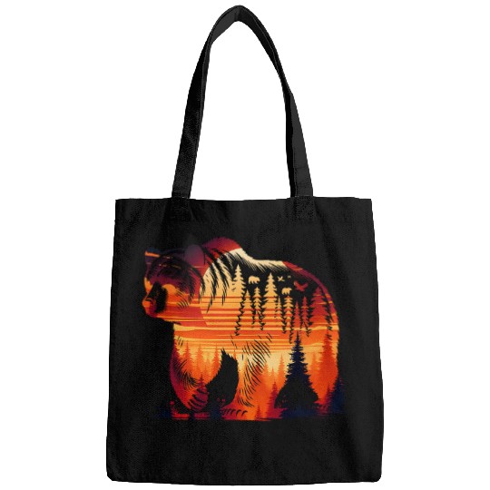 Bear Pet Wildlife Mountain Bear Nature Forest Tree Animal Reflection Bags