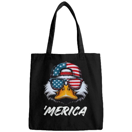 Duck Pet Funny Patriotic Duck lovers 4th of July funny Duck Hunting Bags
