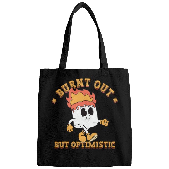 Burnt Out But Optimistic Cute Marshmallow vintages Camping 2 Bags