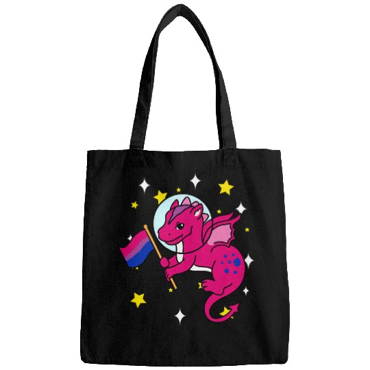 Dragon Pet Bisexual Pride Dragon In Space Bisexual Bags