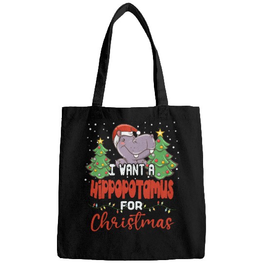 Hippo Pet I Want A Hippopotamus For Christmas Tee xmass Hippo 14 Bags