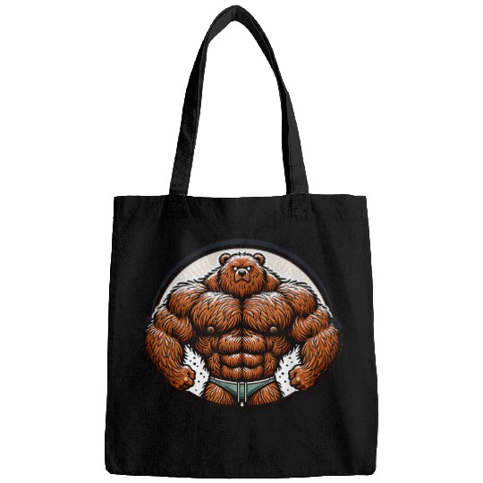 Bear Pet Muscular Bear With Ripped Physique In Green Shorts Bags
