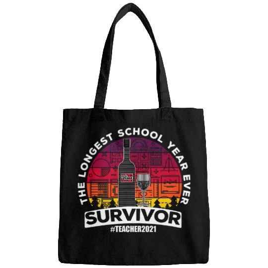 Wines Fun The Longest School Year Ever Funny Wines Math Teacher 2 Bags