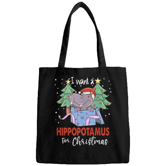 Hippo Pet I Want A Hippopotamus For Christmas Tee xmass Hippo 8 Bags