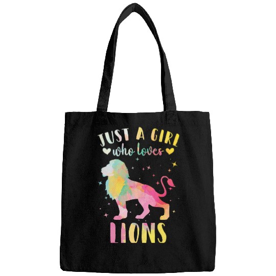 Lion Pet Just a Girl Who Loves Lions Watercolor Lion Women 059 Bags