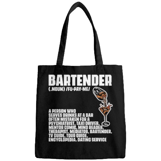 Bartender Definition Funny Bar Alcohol Bartending Mixologist Bags