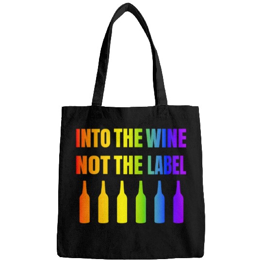 Wines Fun Into The Wines Not The Label LGBTQ Rainbow Gay Pride Month 2 Bags