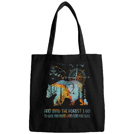 Bear Pet Mama Bear Retro Funny Forest Decor Bags