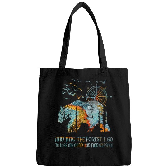 Bear Pet Mama Bear Retro Funny Forest Decor Bags