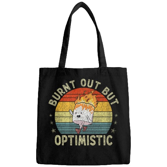 Burnt Out But Optimistic Funny Marshmallow For Camping Retro 1 Bags