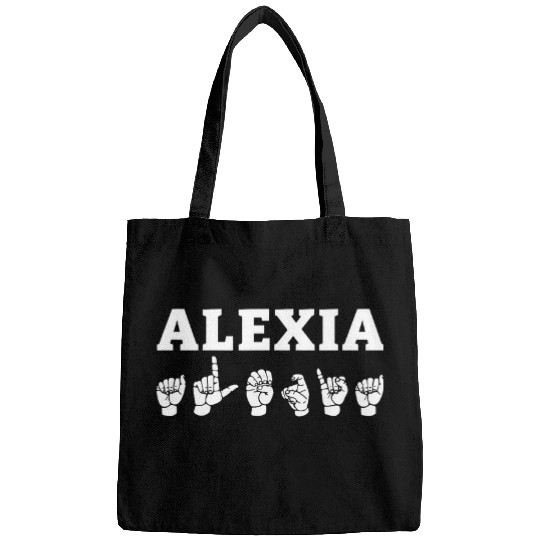 Personalized name sign language ALEXIA ASL Teacher Deaf Bags