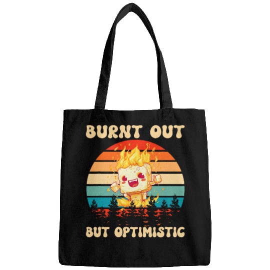 Burnt Out But Optimistic Funny Marshmallow Retro Camping 7 Bags