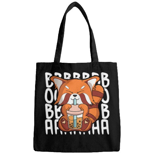 Panda Pet red drinking boba tea bubble tea kawaii panda 1 Bags
