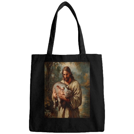 Hippo Pet Jesus carry MooDeng Jesus Loves Moo Deng Baby Pygmy Hippo Bags