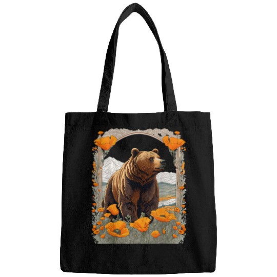 Bear Pet Extinct Bear Of californias Amongst Poppies Bags