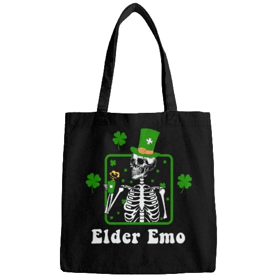 Coffee Fun Elder Emo St Patrick s Day Funny Skeletons Drinking Coffee Bags