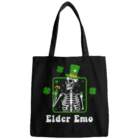 Coffee Fun Elder Emo St Patrick s Day Funny Skeletons Drinking Coffee Bags