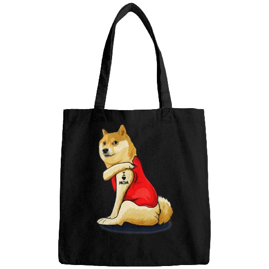 Funny Shiba Dog I Love Mom Tattoo Shiba Lover Gift Bags