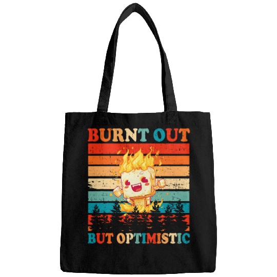 Burnt Out But Optimistic Marshmallow Retro Sunset Camping 2 Bags