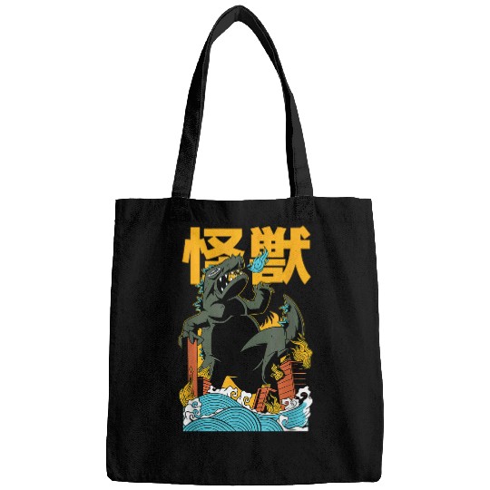 Dragon Pet Kaiju vintages Anime Japanese Aesthetic Harajuku Dragon Bags
