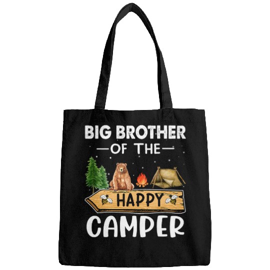 Big Brother of the happy camper Hiking Lover Birthday family Bags