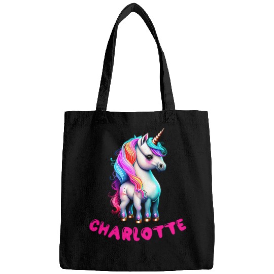 Birthday Unicorns Personalization Charlotte Name For Girls Bags
