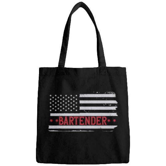 Patriotic Bartender USA Flag Barkeeper Barman Bags