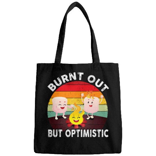 Burnt Out But Optimistic Retro vintages Sunset Camping Bags