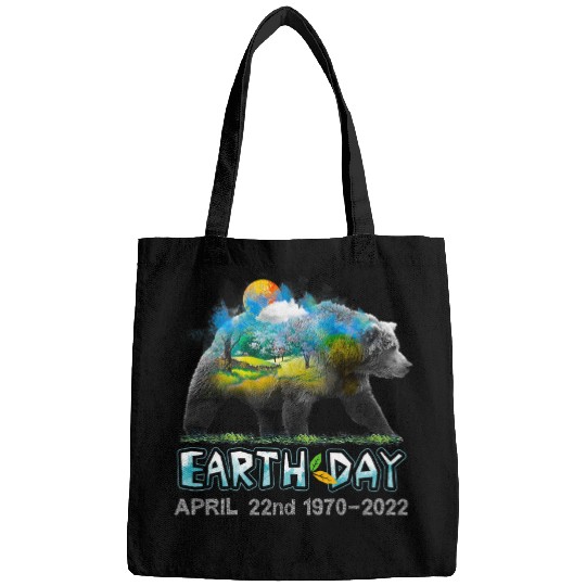 Bear Pet Earth Day Anniversary Bear Double Exposure Animals Bags