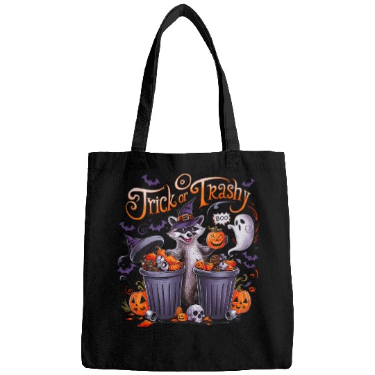 Raccoon Pet Trick Or Trashy Funny Raccoon Halloween Costume Bags