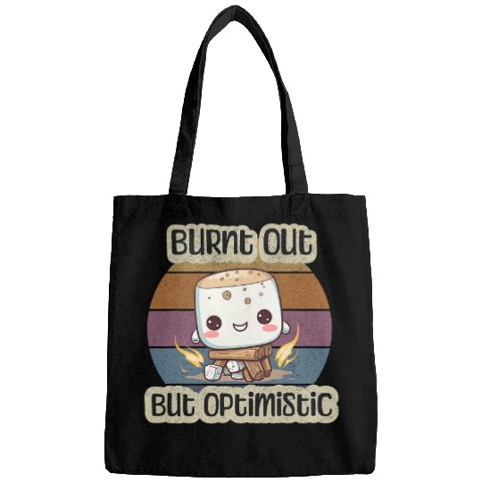 Burnt Out But Optimistic Cute Marshmallow Camping Smores Bags