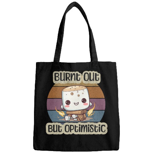 Burnt Out But Optimistic Cute Marshmallow Camping Smores Bags