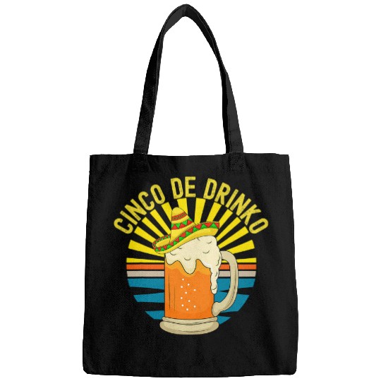 Beer Fun Cinco de Drinko Beer Sombrero Cinco De Mayo Sunrays Funny Bags