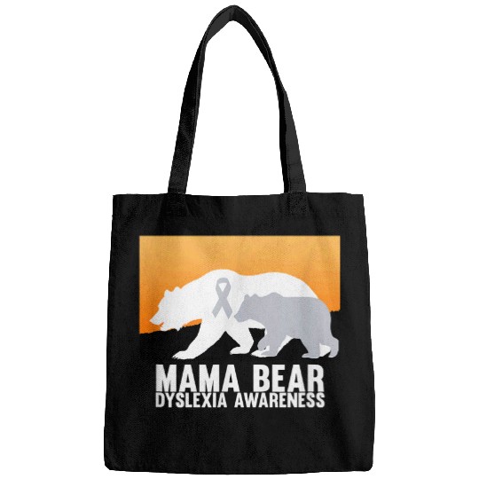 Bear Pet Mama Bear Dyslexia Awareness Disability Therapist Graphic Bags