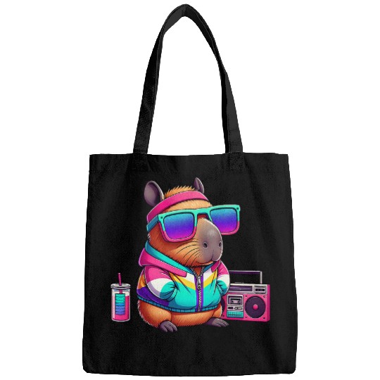 capybaras Pet Funny 90s Retro Graphic Cool Cute Novelty Tee Kids Bags