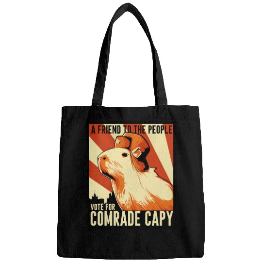 capybaras Pet Funny Communist capybaras Rodent US Elections Parody Bags