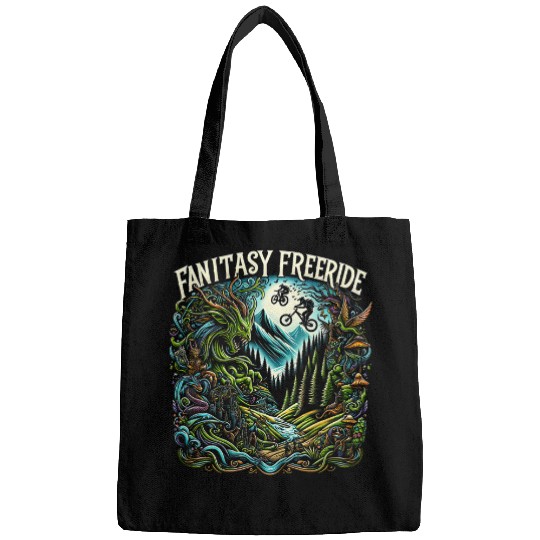 Bike Cycle Fantasy Freeride Funny Graphic Tees Bags