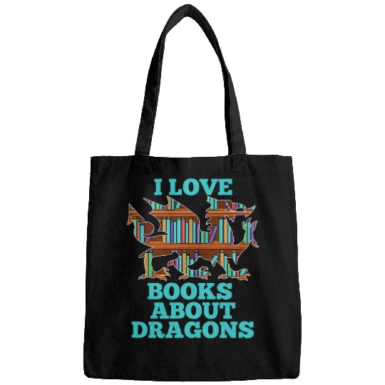 Dragon Pet Book Lover Gift Fantasy Nerd Mythical Bookworm Bags