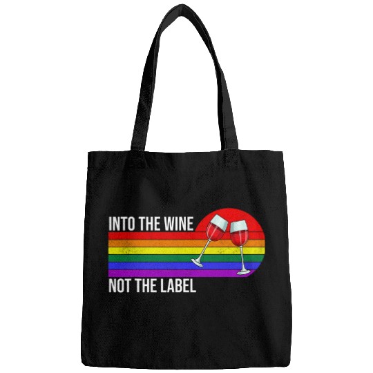 Wines Fun Into The Wines Not The Label LGBTQ Rainbow Gay Pride Month Bags