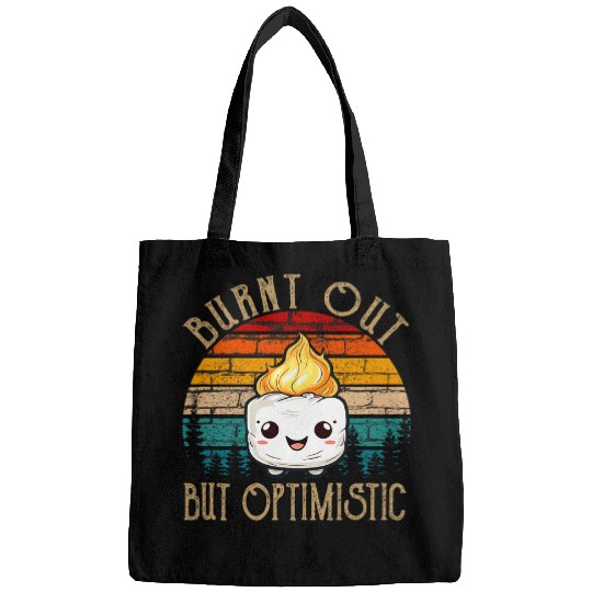 Burnt Out But Optimistic Funny Marshmallow For Camping Retro 3 Bags