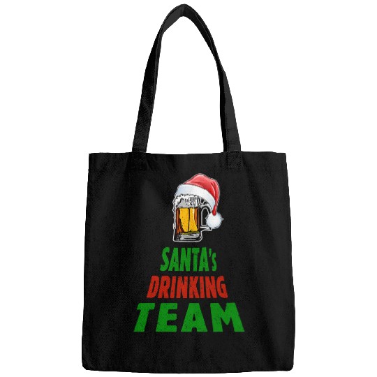 Beer Fun Beer Lover Funny Christmas Team Santa Vintage Bags