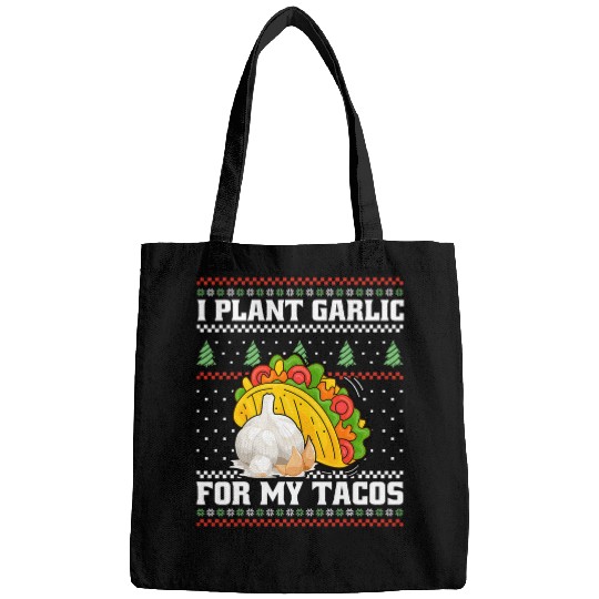 Garlic and Tacos Gardening Food Christmas Tree xmass Design Bags