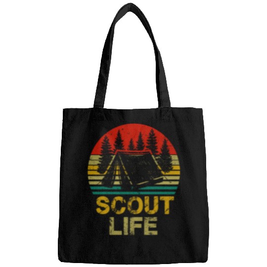 Scout Job Life Happy Camper Hiking Lovers Scouting Lovers Ideas Bags