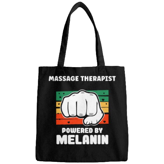 Massage Therapist Powered By Melanin Black Afro Juneteenth Bags