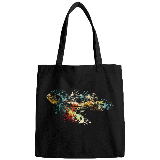 Turtle Pet and Sea turtle and Funny turtle and turtle watercolor 1 Bags