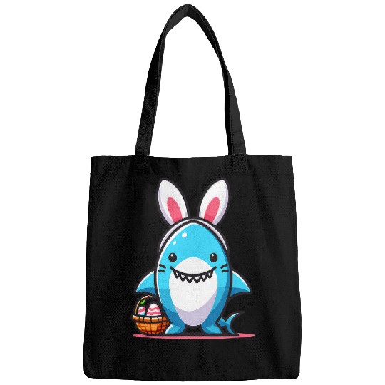Happy Easter Day Shark Bunny Ears Bunny Shark Easter For Boy Bags